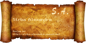 Strba Alexandra névjegykártya